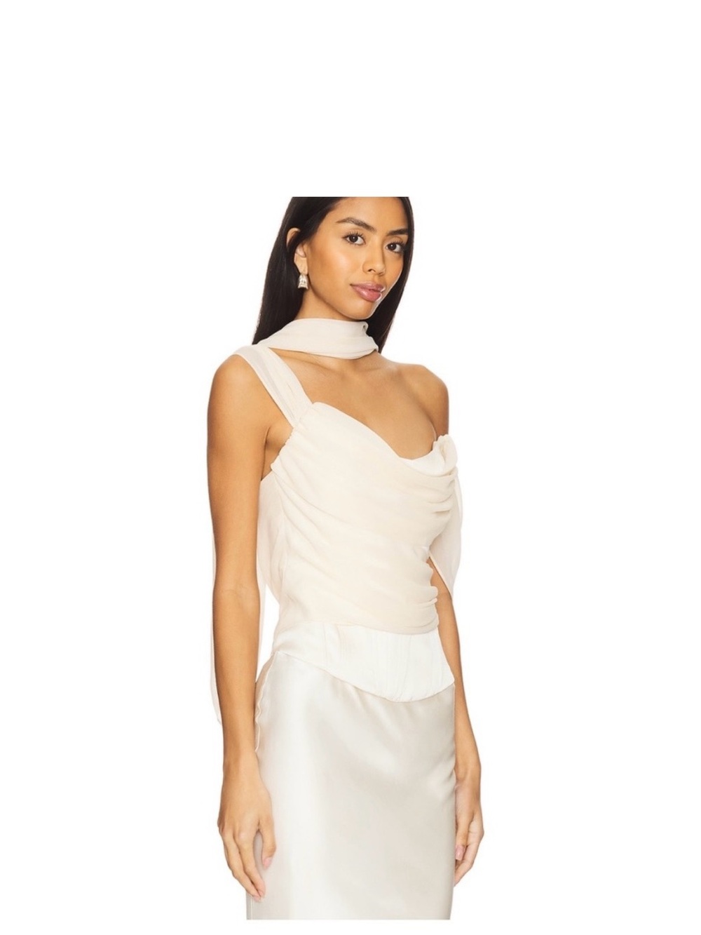 LPA Cream Draped scarf top - Picture 6 of 6